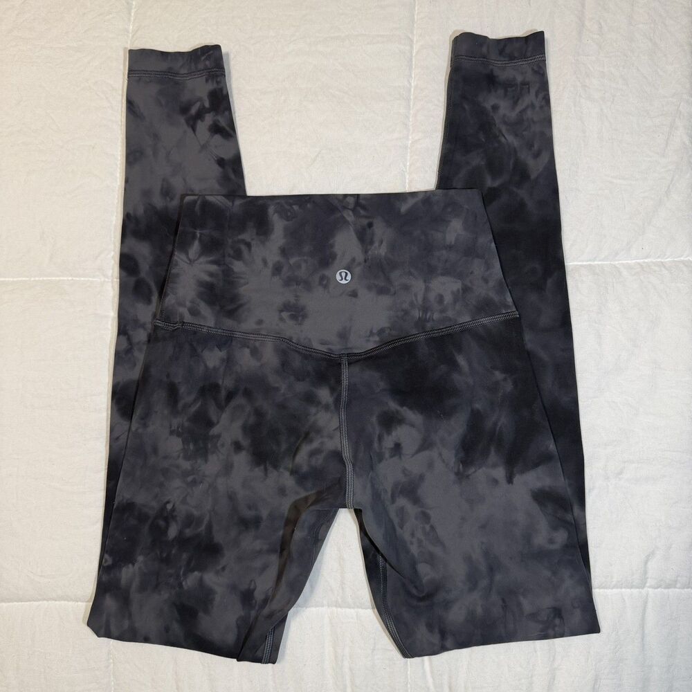 Lululemon Align High Rise Diamond Dye Graphite Grey Tie-dye Leggings 28” Size 4